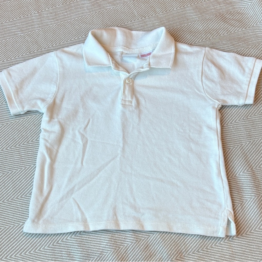 Zara White Short-Sleeve Polo Top for Kids